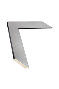Scratched, shiny silver, black lining (wider profile)
