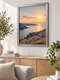 Scratched silver picture frame Warm Scandinavian Living Room with Seascape